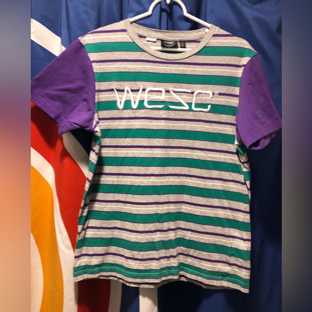 WeSC Max Yarn Dye Multi Stripe T-Shirt Lrg